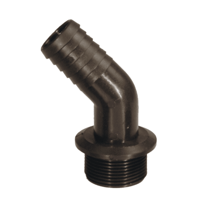 Espiga de polietileno curva 45º R/M Ø40 mm