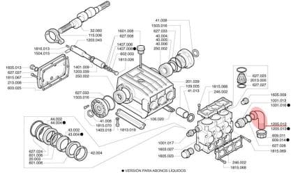 Codo aspiración curvo Ø40 para bomba P93 P123 P186