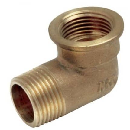 Codo de latón 90º M/H en pack