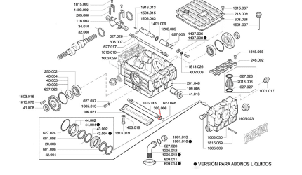 Distanciador turbo aspiración 303.006 para bomba P186