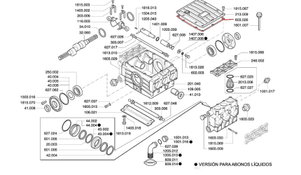 Junta tapa cuerpo 603.026 para bomba P186