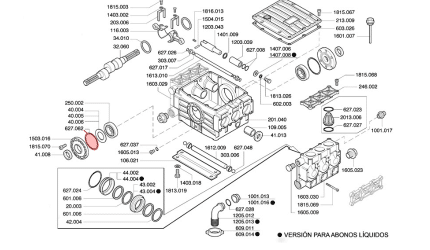 Junta tapa OR 3350 627.062 para bomba P186