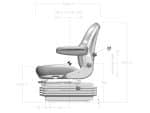 Asiento de Tractor con Suspensión Neumática y Ajuste Lumbar - Gris Claro - Imagen 2