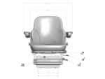 Asiento de Tractor con Suspensión Neumática y Ajuste Lumbar - Gris Claro - Imagen 3