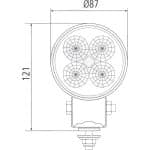 Foco LED para Tractor Largo Alcance 13W 12/24V Redondo IP69K - Imagen 2