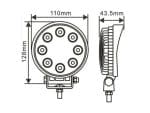 Foco LED para Tractor 1600 Lúmenes IP68 10-30V Redondo - Imagen 2