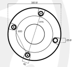Contrapeso circular 320 mm 4 taladros de 50 kg adaptable - Imagen 2