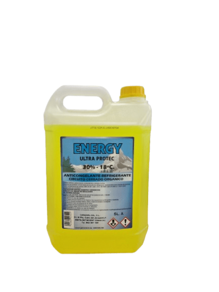 Anticongelante Energy Ultra Protec orgánico amarillo 5L para circuito cerrado