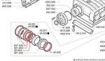 Kit reparación collarines culata Bomba imovilli P123 Contiene: 627.025 - 601.002 - 20004 - 42003 - Imagen 2
