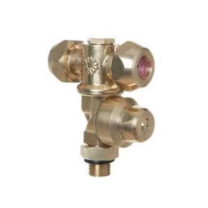 Portaboquilla doble 1/4 M Ø15 con antigota completo