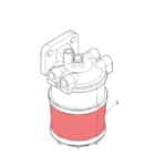 Taza de cristal prefiltro gasoil Landini McCormick 6676432A1, esquema