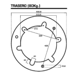 Contrapeso de rueda 600 Ø de 80 kg con 6 muecas adaptable para tractor