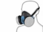 Media máscara respiratoria con filtros intercambiables vista lateral
